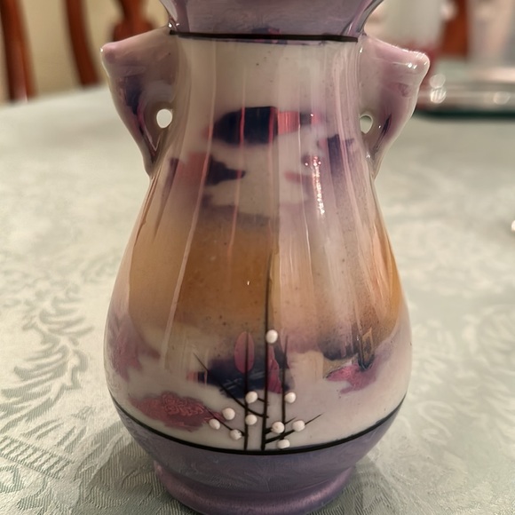 Cherry Blossom purple and peach Lusterware Vase - Picture 4 of 8